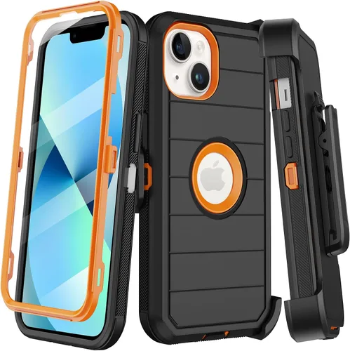 Vista 12 de KECAI Funda para iPhone 13 Mini con Protector de Pantalla Integrado, Funda con Clip para Cinturón, Resistente de Servicio Pesado a Prueba de Golpes