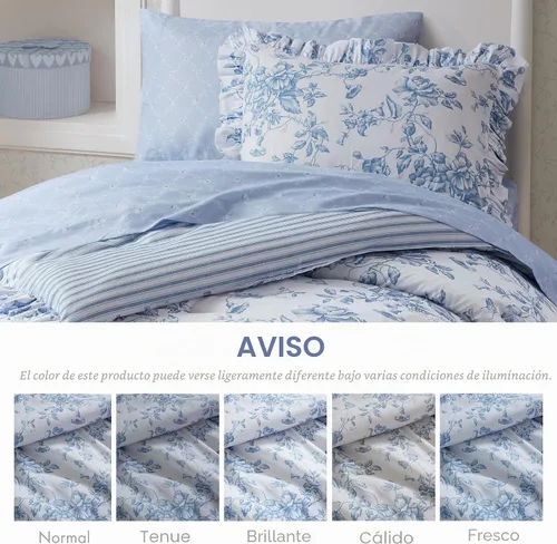 Vista 7 de Madison Park Essentials Blue Floral Comforter Set with Sheets Twin XL,5pc Azul