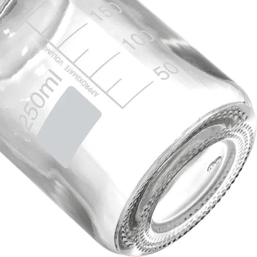 Vista 6 de Yopay Paquete de 10 botellas de almacenamiento multimedia con tapa de rosca azul GL45, botella de vidrio reutilizable de 8.5 fl oz, recipiente