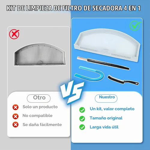 Vista 3 de WE03X23881 Kit de reemplazo de filtro de pelusa para secadora GE, con manguera de vacío