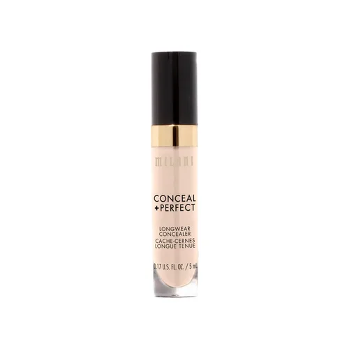 Vista 7 de Milani Conceal + Perfect Corrector de Larga Duración de Cobertura Completa Infundido con Ácido Hialurónico y Vitamina E, Cubre Ojeras, Manchas e