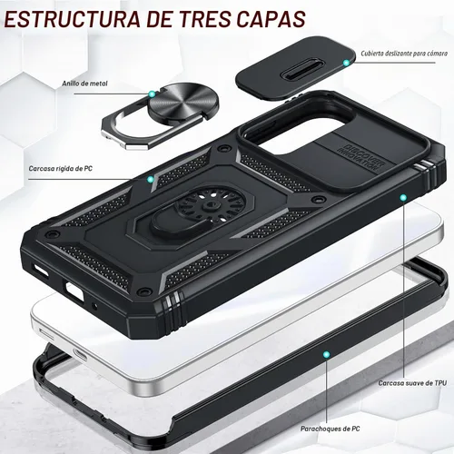 Vista 3 de LeYi Funda compatible con Samsung A23, protección de grado militar Negro