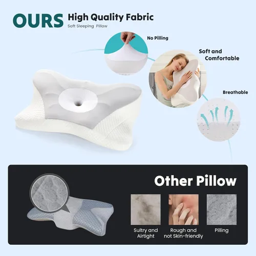 Vista 2 de Almohada cervical para el cuello, almohada de contorno de espuma