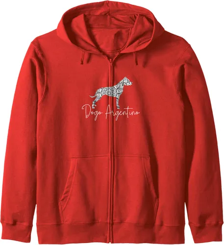 Vista 9 de Dogo Argentino Dog Owner Lover Gifts for Dog Mom Dog Mandala Zip Hoodie