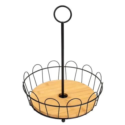 Vista 2 de HANZE Soporte de cesta de frutas de granja de 2 niveles, estante de almacenamiento de encimera de frutas y verduras, multifuncional, desmontable