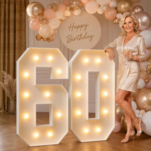 Vista 93 de imprsv Letras iluminadas grandes de 3 pies, letras iluminadas de marquesina para fiesta de cumpleaños (3 pies, letra y )