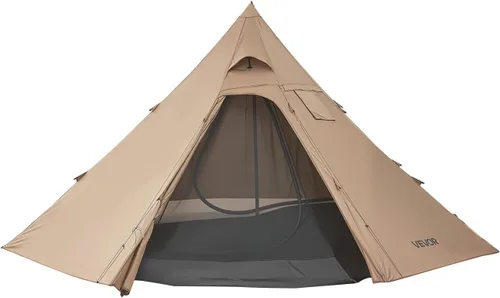 Vista 12 de VEVOR Tienda Caliente, Tiendas de Campaña Tipi Calientes con Toma para Estufa, Tiendas de Campaña Portátiles de Invierno con Faldón para Nieve