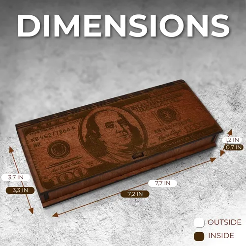 Vista 5 de Cajas de regalo de dinero para efectivo de cumpleaños - Caja de dinero de madera personalizada con grabado, caja de regalo de madera personalizada