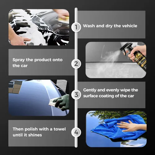 Vista 4 de Revestimiento de cerámica para automóviles, cera de automóvil 2025, aerosol portátil para detalles, protección de pintura duradera