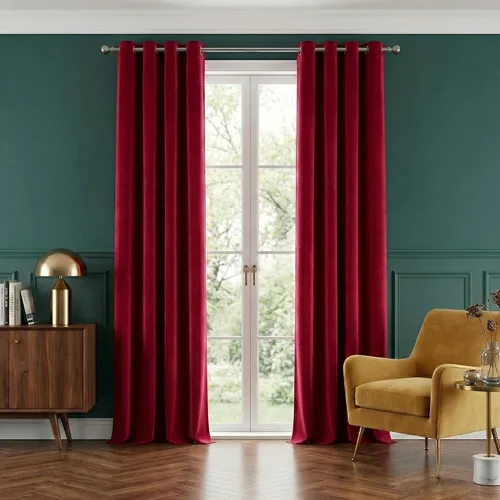 Vista 44 de NICETOWN Cortinas de terciopelo beige 100% opacas de 84 pulgadas de largo, 52 pulgadas de ancho, 2 paneles para dormitorio y sala de estar, cortinas