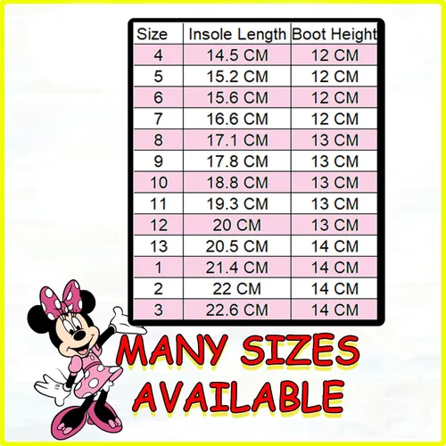 Vista 7 de Disney Girl Minnie Mouse Mid Height Easy Slip-on Waterproof Rubber Boots