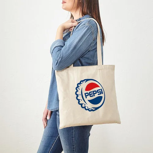 Vista 2 de CafePress Pepsi Tote Bag Bolsa de lona natural, bolsa de compras de tela, Caqui