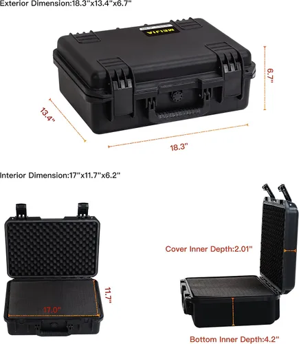 Vista 3 de MEIJIA Funda rígida y compacta impermeable de alta calidad para cámara con espuma de ajuste personalizable, protección completa con diseño ligero