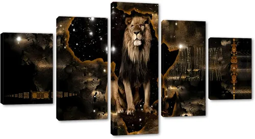Vista 53 de 5 piezas de pintura sobre lienzo ardiente de fénix dibujado en estilo heráldico fuego fénix arte de pared vintage impresiones obras de arte arte