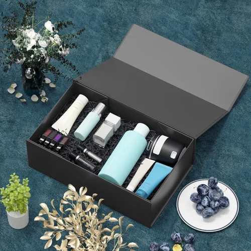 Vista 6 de RYDDOY Caja de Regalo Negra, 9.5x6x3'' Cajas de Regalo para Regalos con Tapas Cierre Magnético Rectangular Plegable para Caja de Propuesta