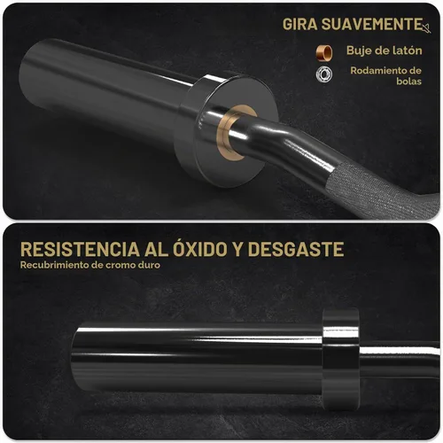 Vista 4 de RitFit Barra olímpica EZ Curl Bar de 2 pulgadas con placas de peso y collar