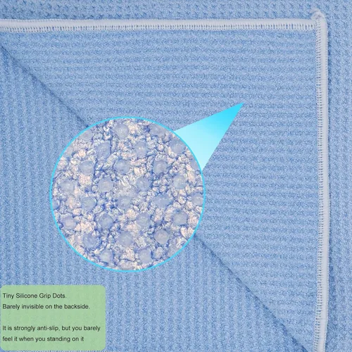 Vista 5 de Toalla de esterilla de yoga antideslizante para yoga caliente, punto de agarre de silicona antideslizante, fibra de gofre de 400 GSM