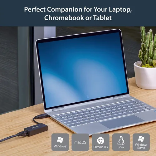 Vista 5 de StarTech adaptador de red de NIC con conexión Gigabit Ethernet y puerto USB, Negro
