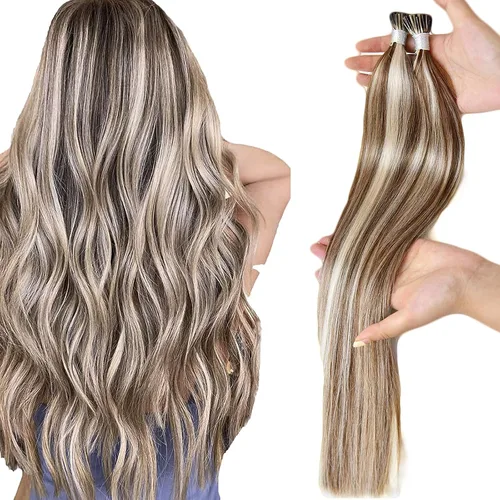 Vista 20 de Extensiones de cabello humano microlink de 16 pulgadas, extensiones de cabello natural suave de microcuentas, color #1 negro azabache, 100% cabello