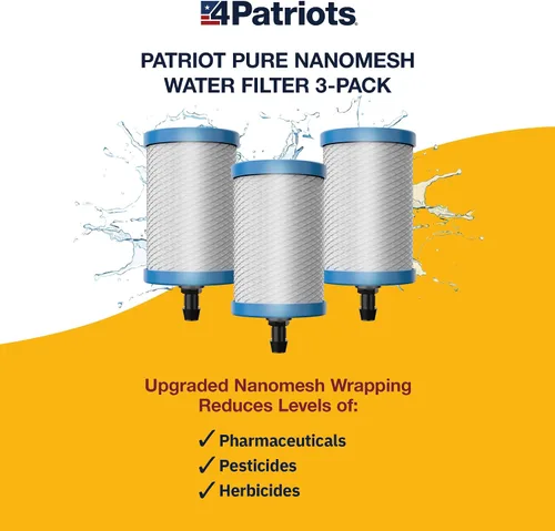 Vista 2 de Filtro de agua Patriot Pure Nanomesh Paquete de 3 para más de 200 contaminantes, bueno para hasta 800 galones