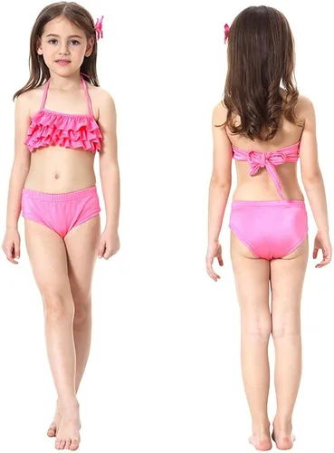 Vista 6 de Danvren Traje de baño de cola de sirena para niñas de 3 a 12 años