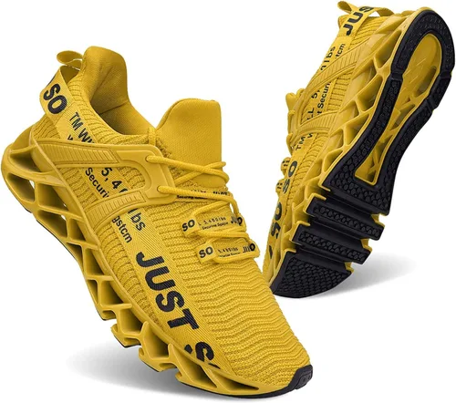 Vista 9 de UMYOGO - Tenis para hombre, atléticos, con suela estilo hoja, para correr, caminar, jugar al tenis, a la moda 1 gris