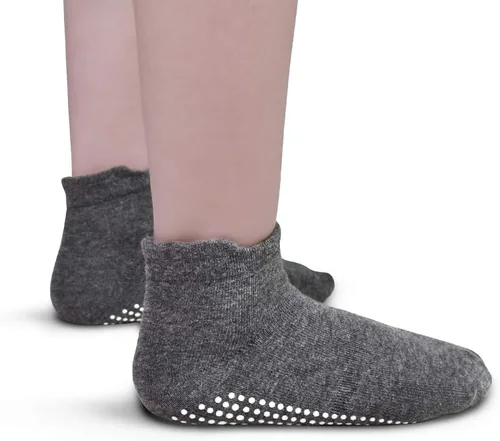 Vista 7 de Tphon Calcetines antideslizantes para niños pequeños, 12 pares de calcetines de agarre para niños y niñas, calcetines de tobillo antideslizantes