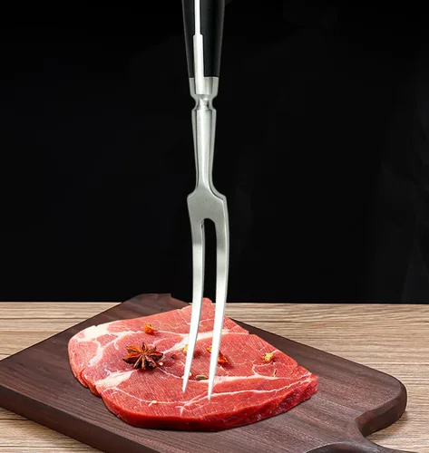 Vista 6 de Tenedor de tallado, tenedor de carne, tenedor de cocina de 12 pulgadas, tenedor de barbacoa de acero inoxidable, tenedores de cocina largos de metal