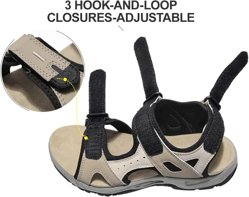 Vista 3 de CAMEL CROWN Cómodas sandalias de senderismo para mujer, sandalias deportivas impermeables para caminar, playa, agua con soporte de arco