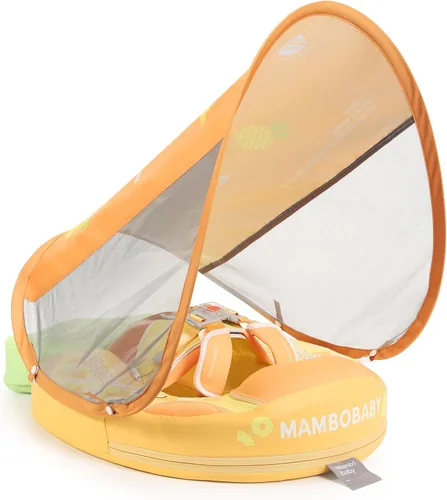 Vista 22 de Mambobaby Flotador con Cola para Bebé con Toldo, Flotador de Piscina Infantil, Entrenador de Natación para Bebés, Flotador de Agua sin Aire, Ángel