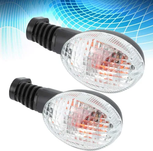 Vista 5 de Estink 2 luces intermitentes para motocicleta, intermitentes secuenciales LED ámbar que fluyen, ajuste universal para KLX250 EX250 2008-2012, Negro