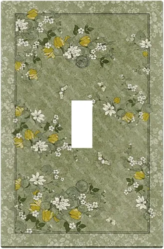 Vista 171 de Decorative Outlet Covers Blue Background White Cat Daisy Floral 2-Gang 1-Gang Wall Plate Single Toggle/Rocker Farmhouse Style Light Switch Covers