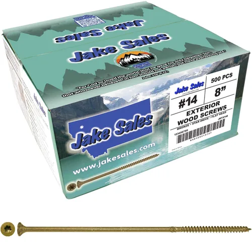 Vista 15 de Tornillo Torx/Star de madera de estrella dorada extra largo de 14 x 5 pulgadas (1 libra – 30 aprox. de tornillo) – Tornillos de madera multiusos