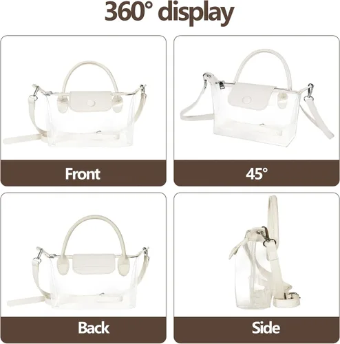 Vista 6 de Bolsa transparente para estadios, bolsa cruzada pequeña aprobada para conciertos, eventos deportivos