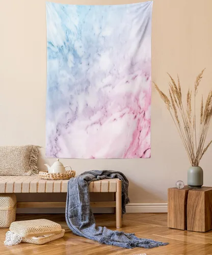 Vista 70 de Ambesonne Tapiz verde, fases lunares alrededor de un árbol de la vida, impresión de diseño bohemio de astrología nocturna, decoración de tela
