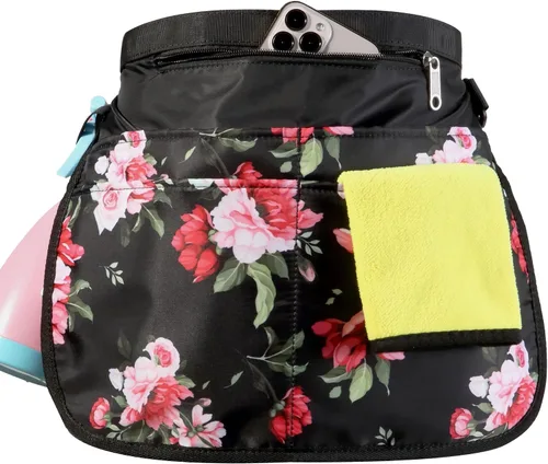 Vista 10 de Bafelia Delantal Organizador de Limpieza de Tamaño Pequeño para Mujeres con 5 Bolsillos, Suministros de Limpieza Profesionales Impermeables