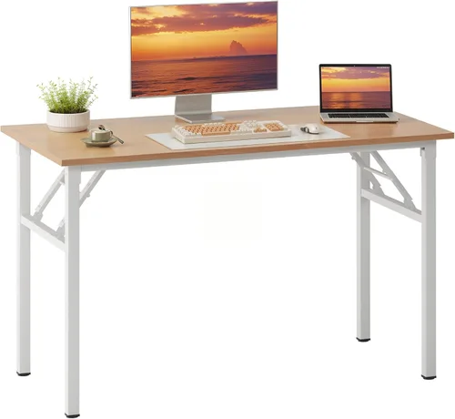 Vista 38 de Need - Escritorio plegable de 31 1/2" sin ensamblaje, mesa pequeña para computadora, escritorio robusto y resistente para espacios pequeños, marco