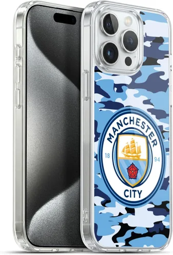 Vista 279 de Head Case Designs Funda de gel con licencia oficial del Manchester City Man City FC Blue Moon Badge Camou [protección de grado militar] compatible