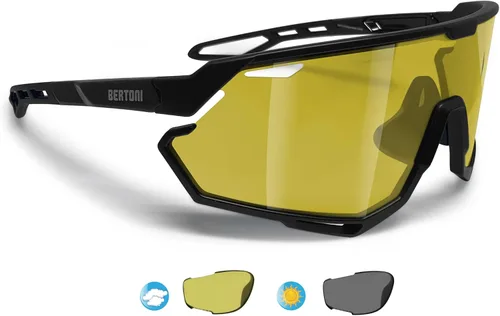 Vista 16 de Bertoni Gafas de sol deportivas para ciclismo MTB Running para hombres y mujeres en TR90 lente ancha antivaho mod. ALPHA NUEVO