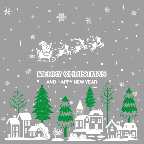 Vista 6 de Kaxich Calcomanías navideñas para ventana, decoración de ventana de Navidad, decoraciones de Navidad, copos de nieve, Papá Noel, para ventanas