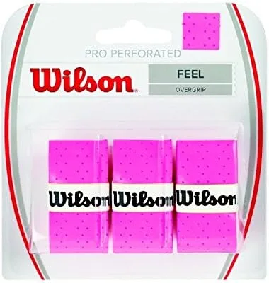 Vista 2 de WILSON Pro Overgrip - Paquete de 3 perforaciones, color blanco, tenis, bádminton, squash