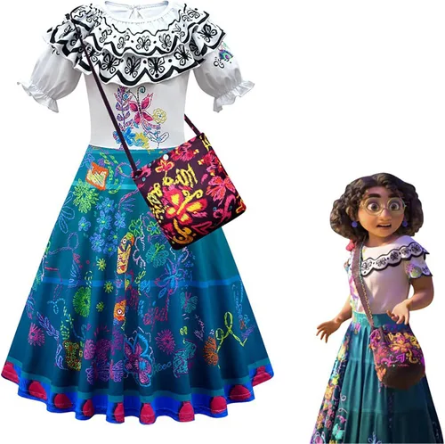 Vista 2 de GAEIOWSS Disfraz de cosplay para niñas, vestido de Isabella, vestido de Mirabel Madrigal