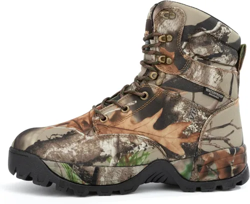 Vista 4 de Men's 7" Waterproof Lightweight Hunting Boots Insulated Non-slip Hiking Boot, 200g Thinsulate Marrón