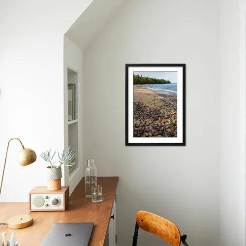 Vista 3 de ART.COM Impresiones artísticas enmarcadas para pared, Michigan, Pictured Rocks National Lakeshore, Au Sable Point and Lake Superior por Jamie & Judy