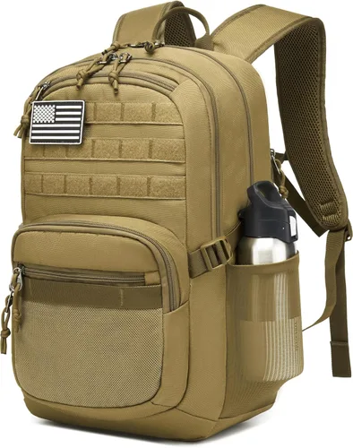 Vista 14 de Wotony Mochila táctica militar para hombres, bolsa de asalto de 3 días con sistema Molle para aventuras al aire libre (negro, 25L)