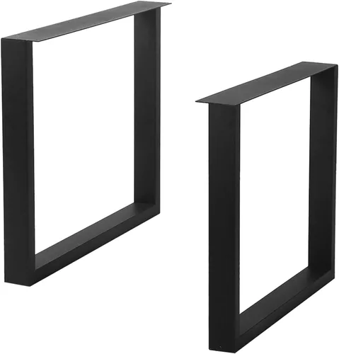 Vista 23 de MBQQ Patas para muebles de 15.7" de altura 17.7" de ancho, tubo cuadrado rústico decorativo, patas de mesa de metal resistente, patas de escritorio