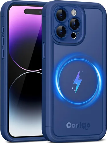 Vista 33 de COOLQO Funda magnética para iPhone 12, doble capa mate resistente a los arañazos, color negro