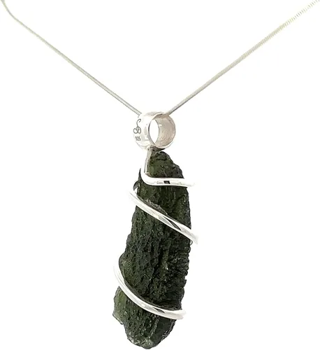 Vista 5 de Collar con colgante de moldavita de Stones Desire
