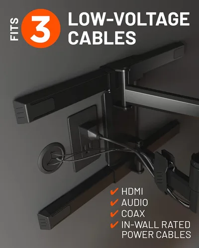 Vista 3 de ECHOGEAR Ocultadores de Cables de Pared para Gestión de Cables - Mini Ocultador de Cable de 2.25" Oculta 3 Cables de Bajo Voltaje Detrás de la Pared