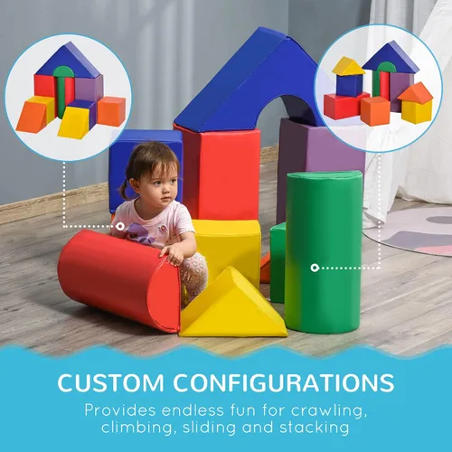 Vista 4 de Soozier Bloques de escalada de espuma para niños pequeños, juego de 11 piezas, surtido Juego de actividades para escalar y gatear, bloques